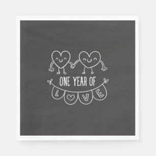 Serviette En Papier 21e Anniversary Poison Chalk Hearts