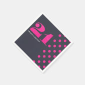 Serviette En Papier 21e fête d'anniversaire Hot-Pink parties scintilla (Coin)