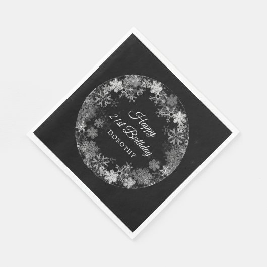 Serviette En Papier 21e fête d'anniversaire Wonderland Snowflake (Coin)