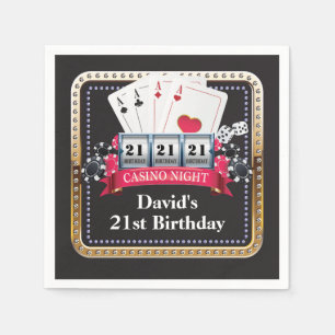 Serviette En Papier 21e Poker Playing Card Casino Anniversaire Serviet