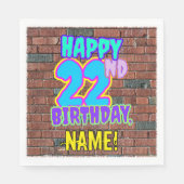 Serviette En Papier 22e anniversaire ~ Amusant, Graffiti urbain inspir (Devant)