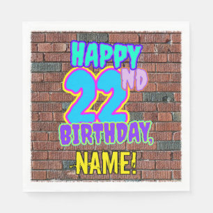 Serviette En Papier 22e anniversaire ~ Amusant, Graffiti urbain inspir