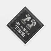 Serviette En Papier 22e anniversaire : Art Déco Inspiré Look "22" + No (Coin)