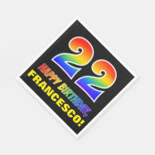 Serviette En Papier 22e anniversaire : Bold, amusant, simple, arc-en-c (Coin)