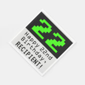 Serviette En Papier 22e anniversaire - Nerdy / Geeky Style "22" & Nom (Coin)
