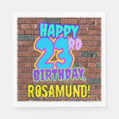 Serviette En Papier 23e anniversaire ~ Amusant, Graffiti urbain inspir (Devant)