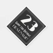 Serviette En Papier 23e anniversaire ~ Art Déco Inspiré Look "23", Nom (Coin)