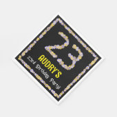 Serviette En Papier 23e anniversaire : Floral Flowers Numéro, Nom pers (Coin)