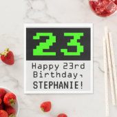 Serviette En Papier 23e anniversaire - Nerdy / Geeky Style "23" & Nom (En situation)
