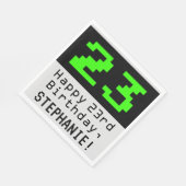 Serviette En Papier 23e anniversaire - Nerdy / Geeky Style "23" & Nom (Coin)