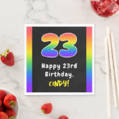 Serviette En Papier 23e anniversaire : Rainbow Spectrum # 23, Nom pers (En situation)