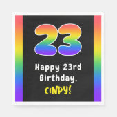 Serviette En Papier 23e anniversaire : Rainbow Spectrum # 23, Nom pers (Devant)