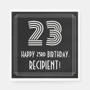 Serviette En Papier 23ème anniversaire : Art Déco Inspiré Look "23" + 