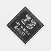 Serviette En Papier 23ème anniversaire : Art Déco Inspiré Look "23" +  (Coin)