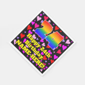 Serviette En Papier 24e anniversaire : Amour Hearts Motif, Arc-en-ciel (Coin)