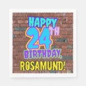 Serviette En Papier 24e anniversaire ~ Amusant, Graffiti urbain inspir (Devant)