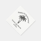 Serviette En Papier 24e Anniversaire de Mariage Palmiers (Coin)