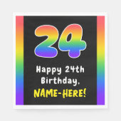 Serviette En Papier 24e anniversaire : Rainbow Spectrum # 24, Nom pers (Devant)