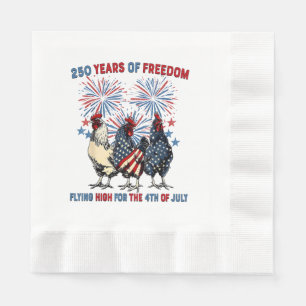 Serviette En Papier 250 Ans Drôles de Poules Volant Haut Feux d'Artifi
