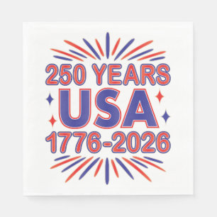 Serviette En Papier 250 ans USA Semiquinentenaire 1776-2026