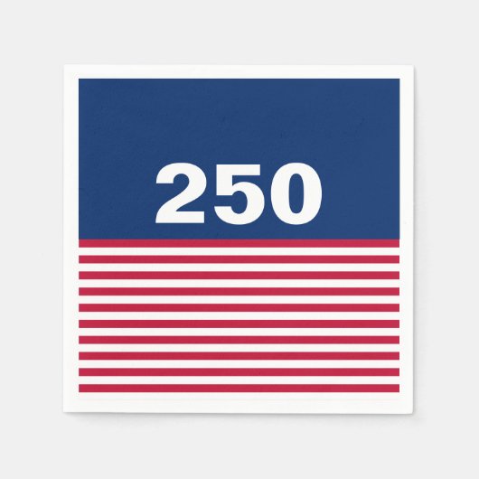 Serviette En Papier 250 Red White and Blue USA Anniversary (Devant)