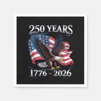 Serviette En Papier 250 Years 4th Of July Eagle USA Flag 1776 2026