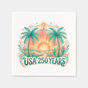 Serviette En Papier 250e anniversaire d'Amérique USA Palm Beach