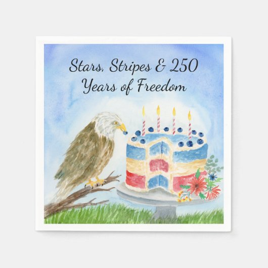 Serviette En Papier 250e anniversaire de l'indépendance Aigle américai (Devant)