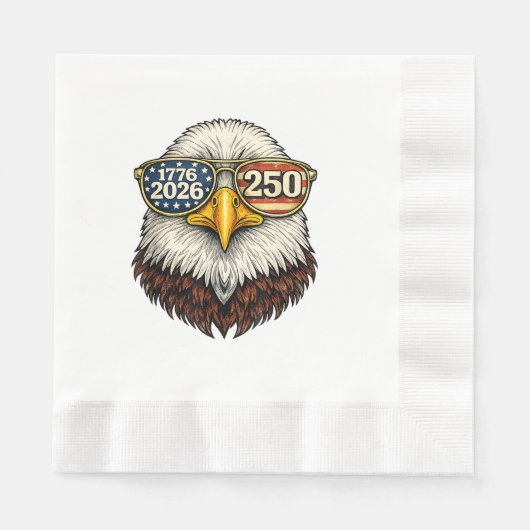 Serviette En Papier 250e anniversaire États-Unis 1776-2026 Aigle améri (Devant)