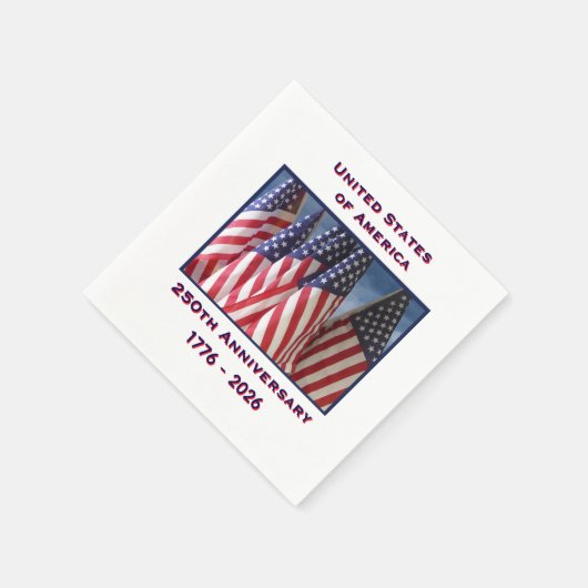 Serviette En Papier 250e anniversaire USA Patriotic Flags Papier (Coin)
