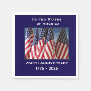 Serviette En Papier 250e anniversaire USA Patriotic Flags Papier