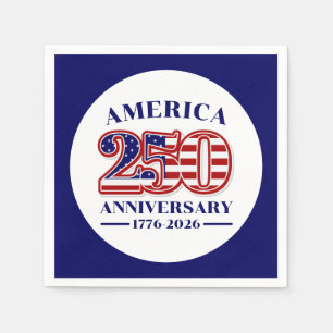 Serviette En Papier 250e anniversaire USA patriotique   1776–2026