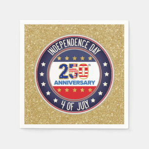 Serviette En Papier 250e anniversaire USA patriotique   1776–2026