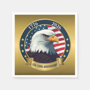 Serviette En Papier 250e anniversaire USA patriotique 1776–2026