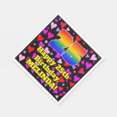Serviette En Papier 25e anniversaire : Amour Hearts Motif, Arc-en-ciel (Coin)
