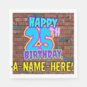 Serviette En Papier 25e anniversaire ~ Amusant, Graffiti urbain inspir (Devant)