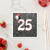 Serviette En Papier 25e anniversaire Ballons sur Parties scintillant n (En situation)