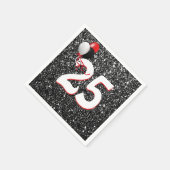 Serviette En Papier 25e anniversaire Ballons sur Parties scintillant n (Coin)