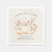 Serviette En Papier 25e anniversaire blanc Citrouille automne Leaves p (Devant)