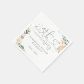 Serviette En Papier 25e anniversaire Cardiaque Rose floral (Coin)