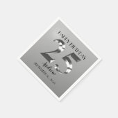 Serviette En Papier 25e anniversaire d'argent métallique (Coin)