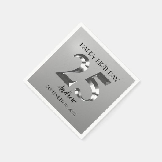Serviette En Papier 25e anniversaire d'argent métallique (Coin)