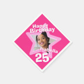 Serviette En Papier 25e anniversaire de la fête photo star serviettes (Coin)