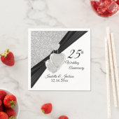 Serviette En Papier 25e anniversaire de Mariage d'argent (En situation)