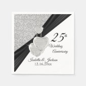 Serviette En Papier 25e anniversaire de Mariage d'argent (Devant)