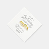 Serviette En Papier 25e anniversaire du Mariage (Coin)