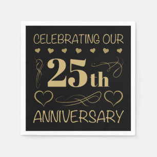 Serviette En Papier 25e anniversaire du Mariage