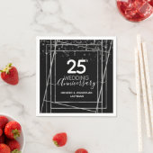 Serviette En Papier 25e anniversaire du Mariage Argent (En situation)