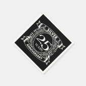 Serviette En Papier 25e anniversaire du mariage argent crête (Coin)