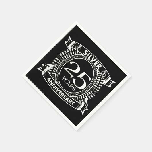 Serviette En Papier 25e anniversaire du mariage argent crête (Coin)